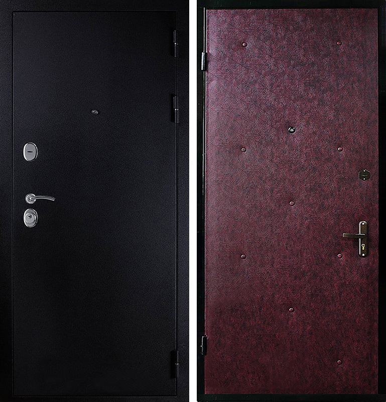 Стальная дверь ЛД-136 порошковая краска + экокожа