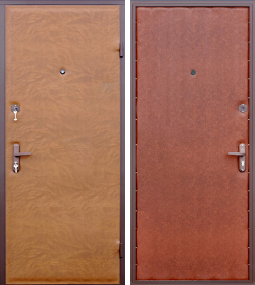 Входная дверь эконом уровня ЛД-376 двойная искусственная кожа цвет в ассортименте